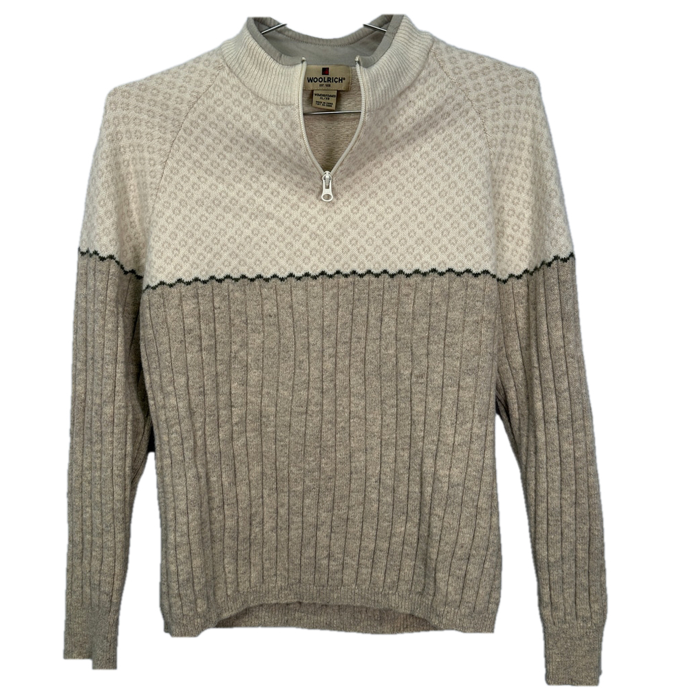 Woolrich 100% Wool Cream Neutral Sweater XL